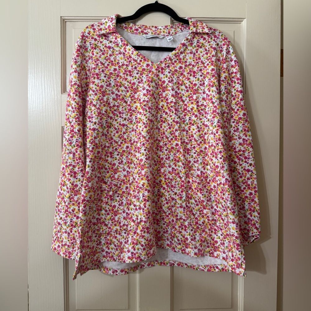 Women’s Isaac Mizrahi Collared Floral Women's Top L